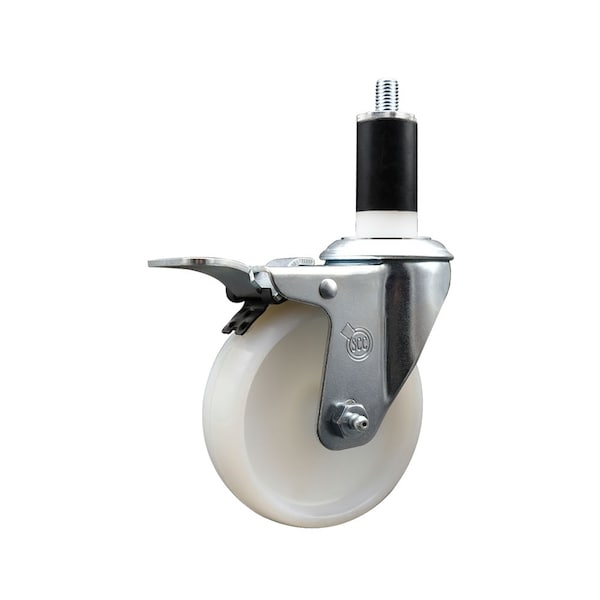 4'' Nylon Swivel 1-3/8'' Expanding Stem Caster Total Lock Brake